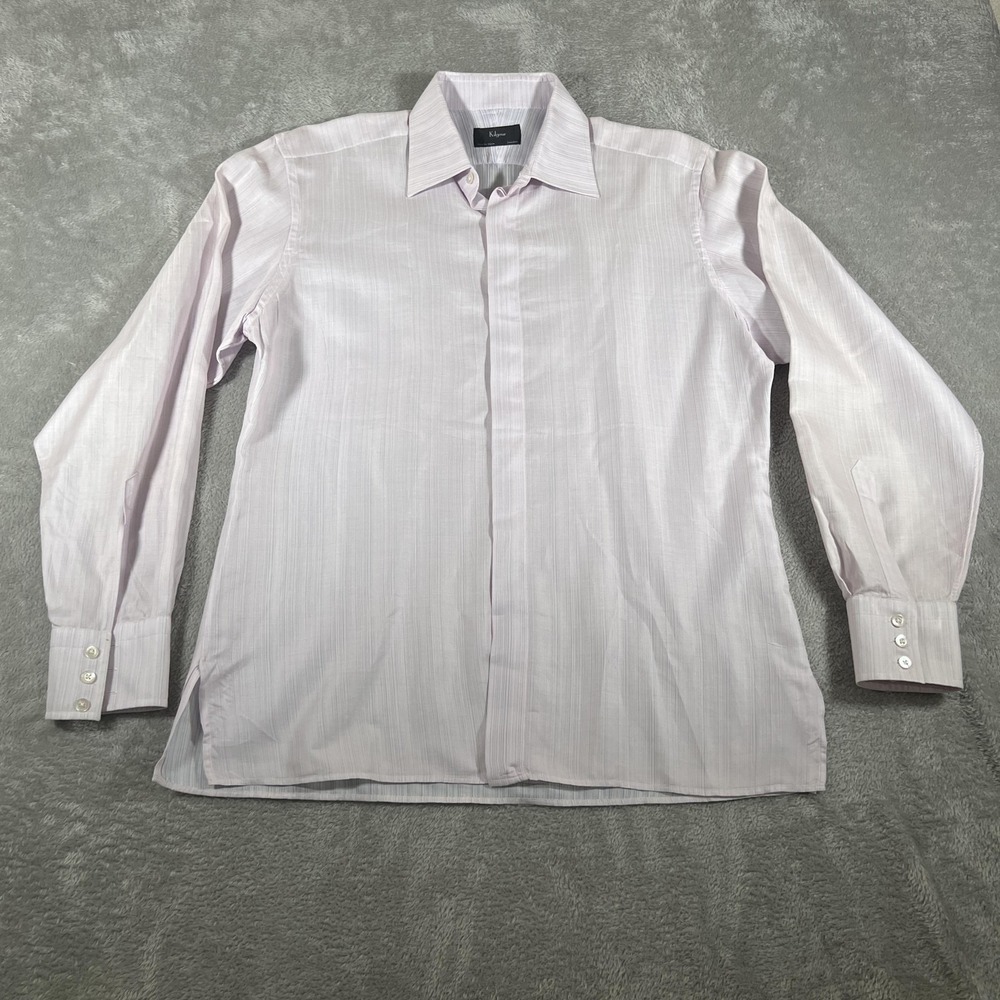 Kilgour Savile Row London Dress Shirt Mens 16.5 Light Pink Striped‎ Long Sleeve